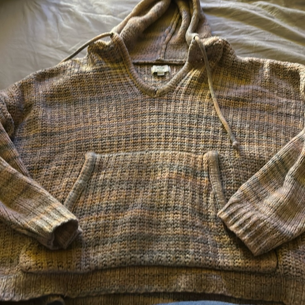 Aerie Wool blended colorful knit hoodie